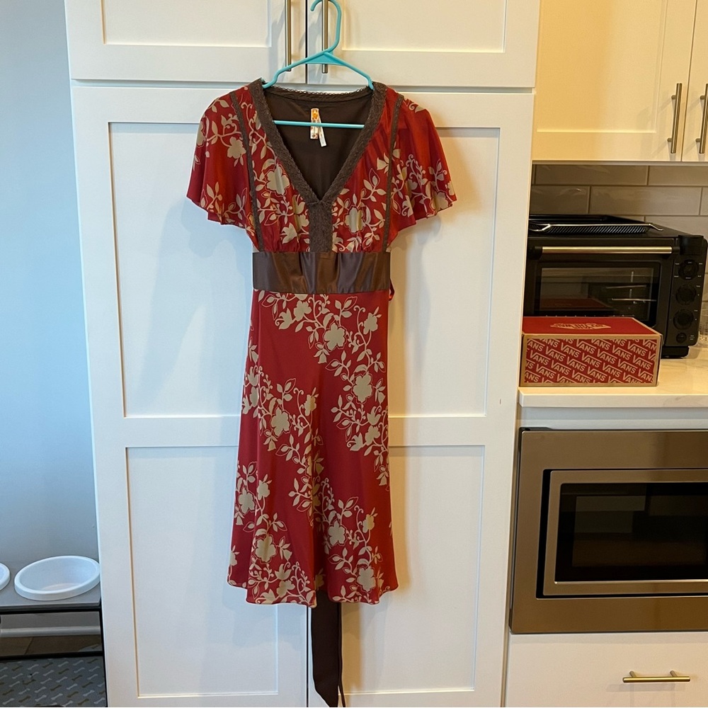 Floral Red Dress